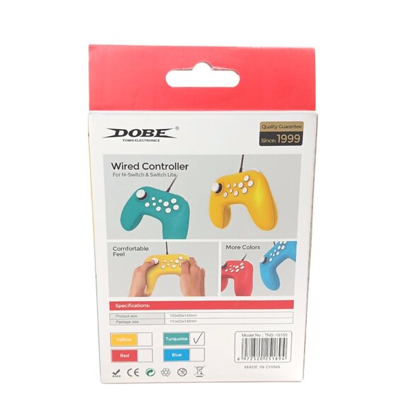Dobe Wired Controller For N-Switch & Switch Lite 1.8 m Turquoise Nintendo Joypad - Picture 2 of 4